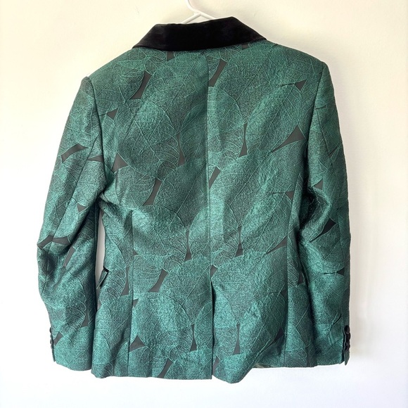 Gentleman’s Guru Fancy Emerald Green Tuxedo Black Velvet Lapel Formal Black Tie - Picture 12 of 16